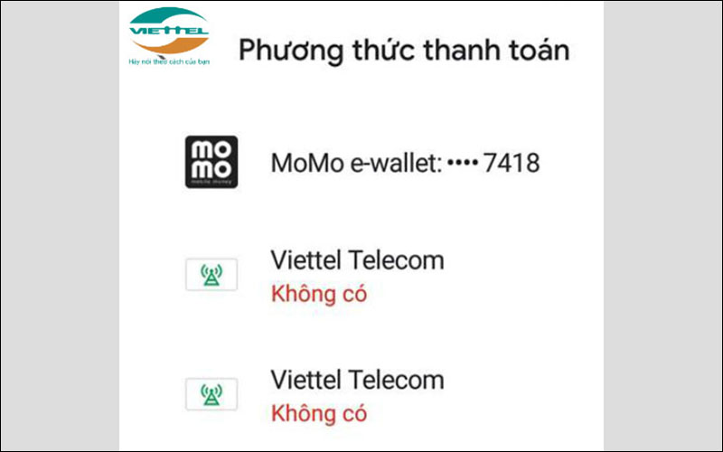 Lỗi phương thức thanh to&aacute;n của Google Play bằng Viettel kh&ocirc;ng c&oacute;